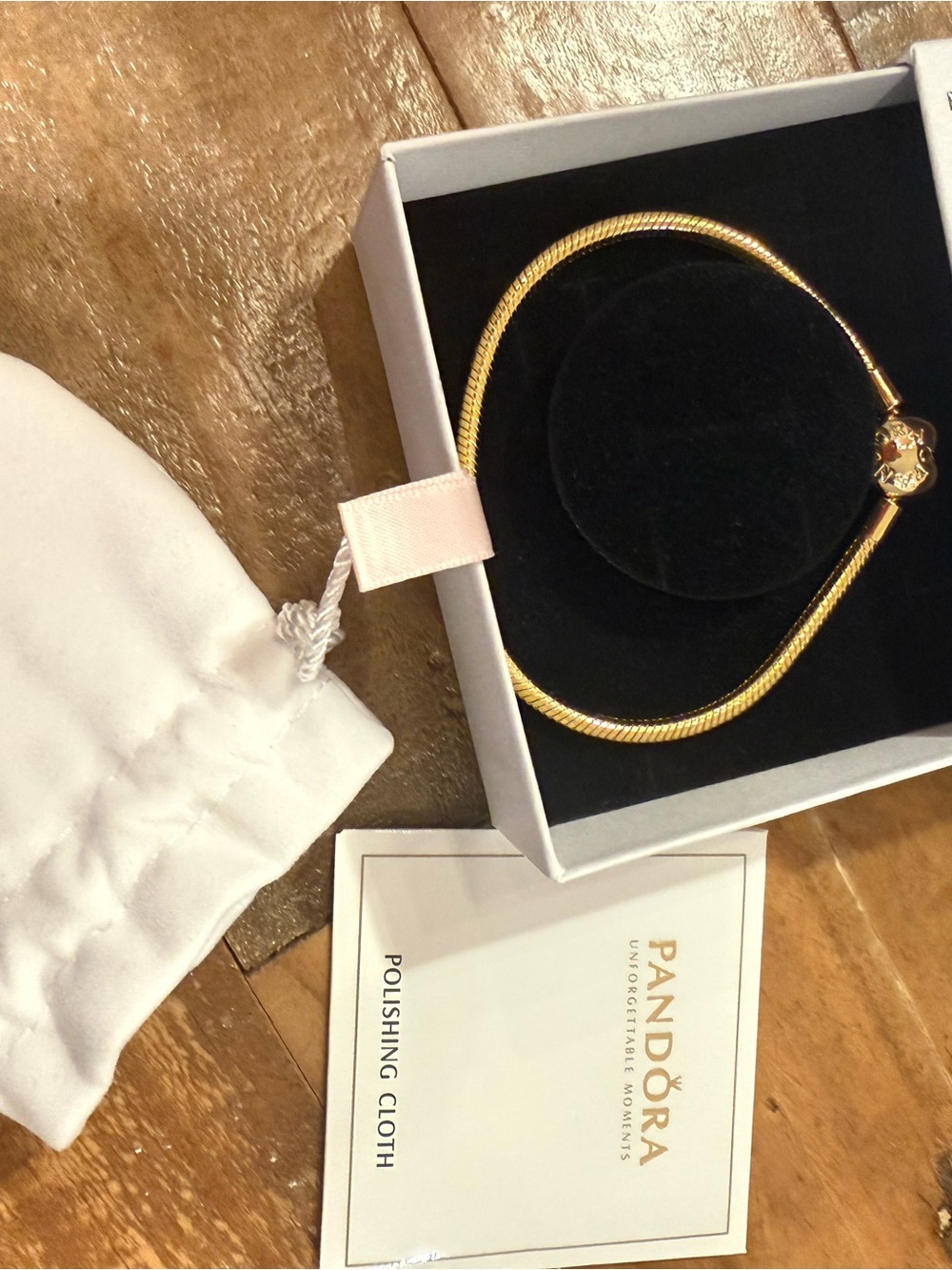 Pandora Gold Tone Snake Chain Bracelet - Shiny Gold
